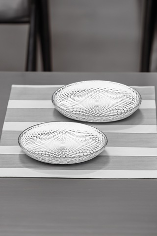 Aden - 2'li Pasta Sunum Tabak 19 Cm Beyaz