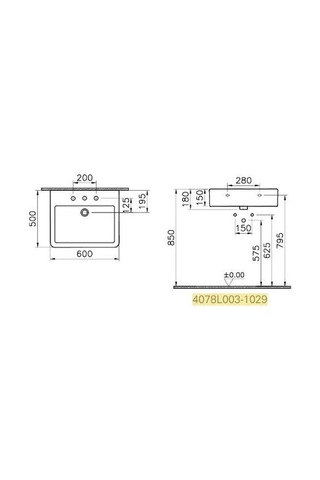 Norm Tezgah Üstü Lavabo, 60 Cm 4078l003-1029 Beyaz
