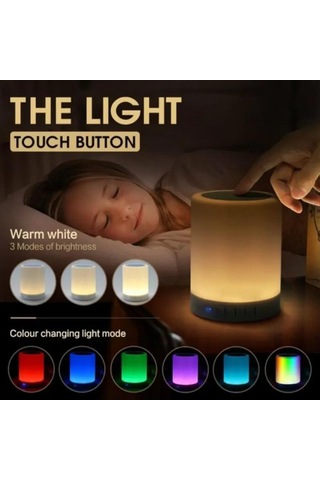 Yeni Akıllı Müzik Lambası Bluetooth Hoparlör 7 Renk Led Işıklar Mic Tf İle Kablosuz Taşınabilir Subwoofer