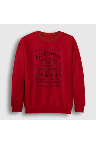 Presmono Unisex Old Led Zeppelin Sweatshirt Kırmızı Presmono Unisex Old Led Zeppelin Sweatshirt Kırmızı