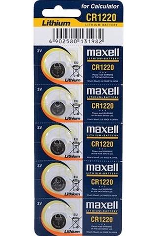 Maxell CR1220 Lityum Kartela Düğme Pil 5'li