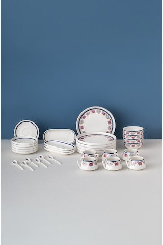 Emsan Ethnic Pink Porselen 32 Parça 6 Kişilik Kahvaltı / Servis Beyaz