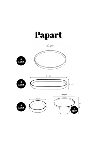 Vita Lemony 11 Parça 6 Kişilik Stackable Seramik Tabak Seti Sunum & Kahvaltı Takımı Ayaklı Sunum Standlı Kahvaltı Takımı Beyaz