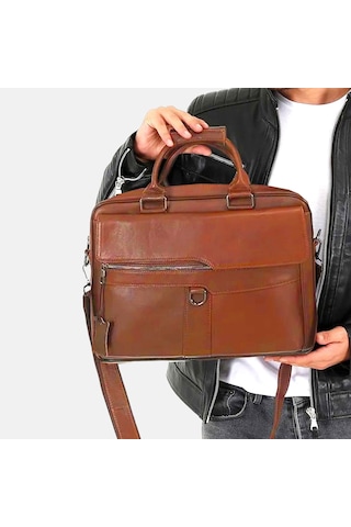 Lederax Hakiki Deri Evrak Portföy Laptop Çantası Ld481 Taba