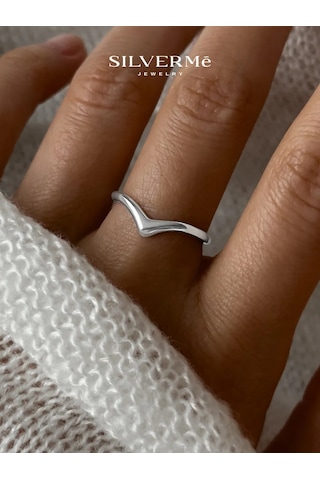 Sılverme 925 Ayar Gümüş İnce Yüzük, Serçe Parmağı İçin Gümüş 94660023 Gri