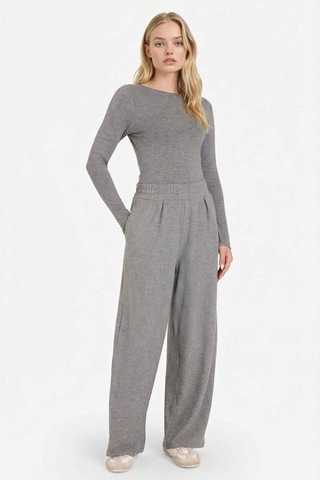 Defacto Wide Leg Yumuşak Tuşeli Pantolon G8418ax25wngr108 Gri-gr108