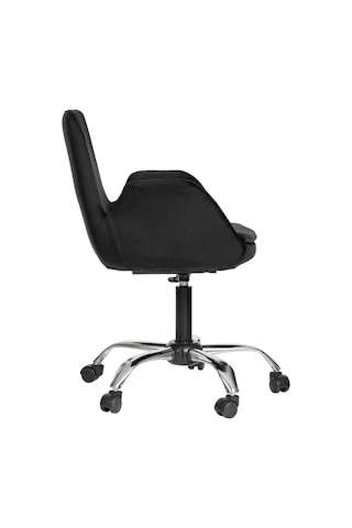 Markaelz Krom Metal Ayaklı Ofis Çalışma Sandalyesi Pescado Siyah