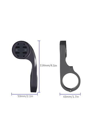 Vkemall Bisiklet Bilgisayar Ve Farı Tutucu - Ergonomik Görünüm İçin Ön Çubuk Tutucu Pc/tpu Malzeme Siyah