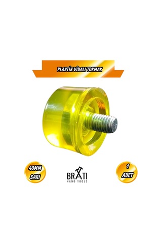 Plastik Saplı Vidalı Tokmak 40mm Sarı