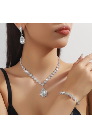 Akşam Elbiseleri Ve Özel Günler İçin Köpüklü Rhinestones İle Göz Alıcı Kadın Takılar Seti Çok Renkli