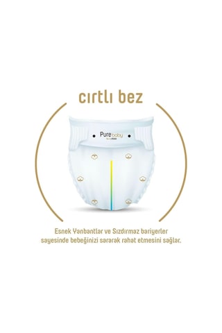 Pure Baby Organik Pamuklu Cırtlı Bez Ekonomik Paket 5 Numara Junior 152 Adet