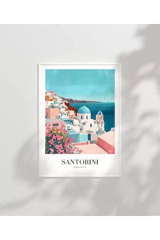 Çerçevesiz Poster Santorini'nin Masmavi Hayalleri