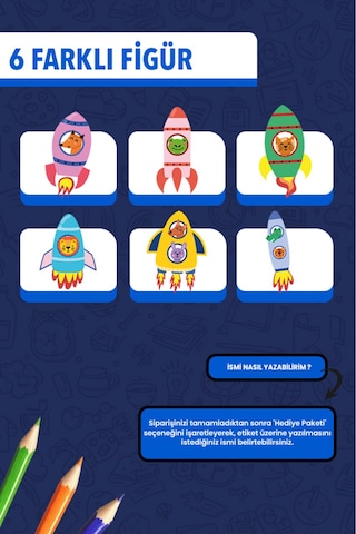 İsim Yazılabilir Sevimli Hayvanlar Uzayda Temalı Okul Etiketi Kalem & Defter İçin 200 Adet Çoklu