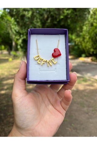 Kişiye Özel Harf Kolye Murano Kalp Murano Kolye Istediğiniz Isim Yazılır Gold