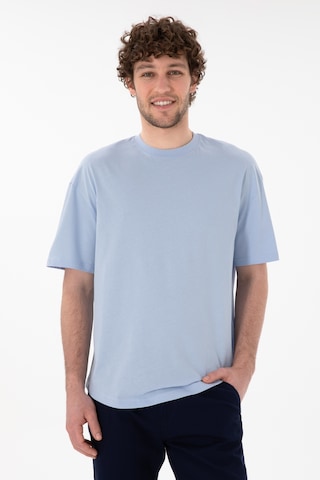 U.S. Polo Assn. Erkek Long Fit Bisiklet Yaka Açık Mavi Basic Tişört 50305988-VR003