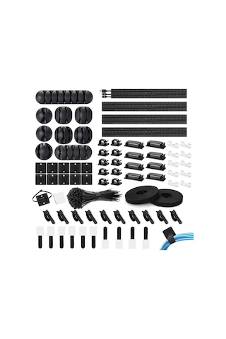 Teltree Kablo Yönetimi Seti 173 Parça - Otomatik Yapışkan Kablo Klipsi, Kablo Bağlayıcı, Duvar Kablo Sabitleyici Ve Sabitleme Bağlayıcıları
