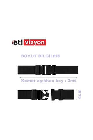 Etivizyon Valiz Bavul Emniyet Kemeri 2 Adet Siyah