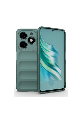 Tecno Spark 20 Kılıf Esnek Tpu Oyuklu Arka Yüzey Tasarımlı Tchs Etnik Silikon Kapak - Lacivert Lacivert