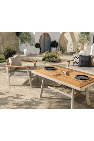 Onyx Bahçe & Balkon Oturma Grubu Krem Krem