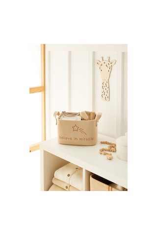 Ocean Home Textile 3'lü Çocuk Odası Sevimli Zürafa Jüt Keten Kumaş Sepet Set 1 Adet 24 x 17 x 14 / 1 Adet 30 x 21 x 18 / 1 Adet 33 x 40 cm