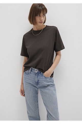 Mavi - Kahverengi Basic Tişört 1600965-90707 Kahverengi