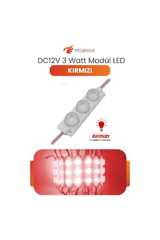 Dc 12v 3w Kırmızı Modül Parmak Led Su Geçirmez Tabela Aydınlatma Dekoratif Led Modül 1 Adet