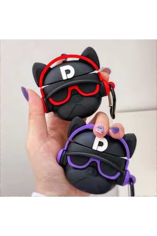Apple Uyumlu iPhone 1/2. Nesil Koruyucu Bluetooth Kulaklık Kılıfı Figürlü Gözlüklü Airpods 1/2. Nesil