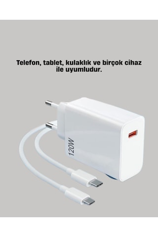 120w Mi Turbo Destekli Hızlı Şarj Type-c Uyumlu Akım Korumalı