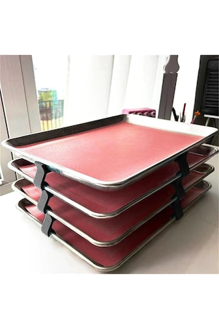 12 Adet Fırın Tepsisi İstifleyicileri Tepsi İstifleyicileri Fırın Tepsisi Tepsi İstifleyicileri Siyah