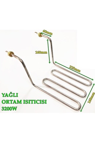Sanayi Fritöz Rezistans/ 3 Boğumlu/ 3200W / 16Cm