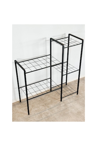 Metal Çiçek Standı Saksı Standı Çiçeklik Raf Bitki Rafı 2145