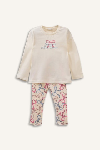 Defacto 2li Pijama Takımı Kız Bebek H2653a526sper99 Ekru-er99