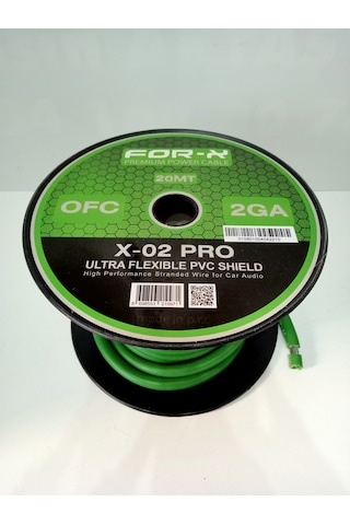 For-x Bakır Amfi Güç Kablosu 2GA – 5 Metre – %100 Bakır – OFC 2GA