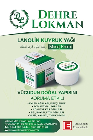 Kuyruk Yağlı Lanolin Masaj Kremi 70 Gr 4 Adet