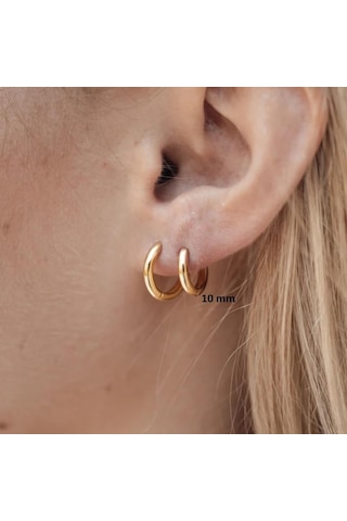 10 Mm Cerrahi Çelik Gold Halka Küpe Sarı