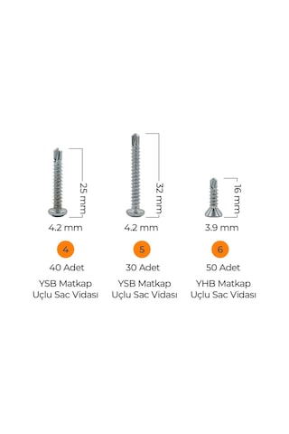 Toko Hobi-3 Matkap Uçlu Akıllı Vida Seti 435 Parça 14 Çeşit