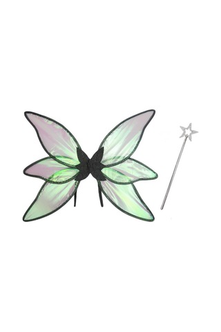 Tatil Partisi Cosplay Giydirme 6 Parça Renkli Kanatlar 2 Parça Set-siyah