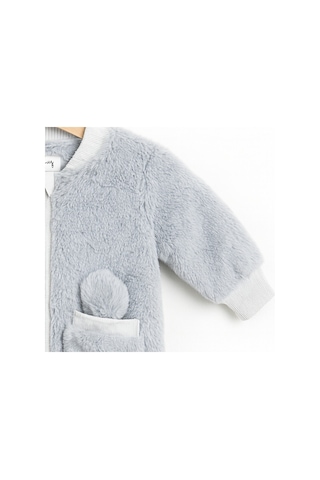 Baby Fou Peluş Tulum Gri Bebek Tulumu