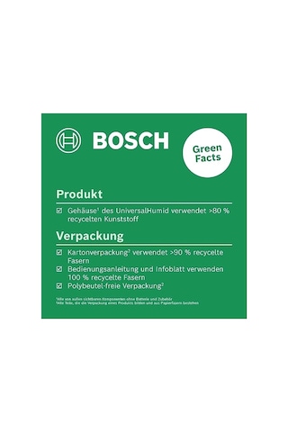 Bosch Home & Garden Universalhumid Ahşap Nem Ölçer Tüm Ahşap Grupları İçin Geniş Ölçüm Aralığı, Ahşap Tipi Ön Seçimi, Geri Dönüştürülmüş Karton Kutu