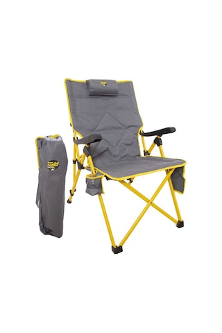 Comfort Funky Chaırs 3 Kademeli Katlanabilir Kamp Sandalyesi Siyah Sarı