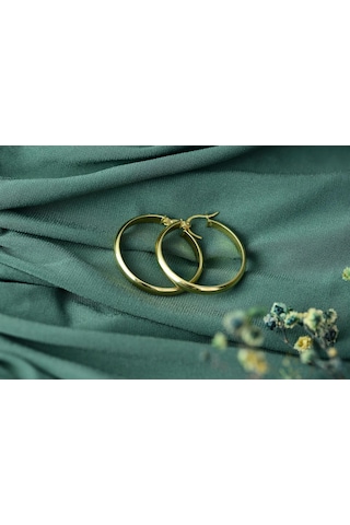 Çelikoğlu Kuyumculuk 8 Ayar Altın Halka Küpe 1,70 Gr Açık Sarı Altın