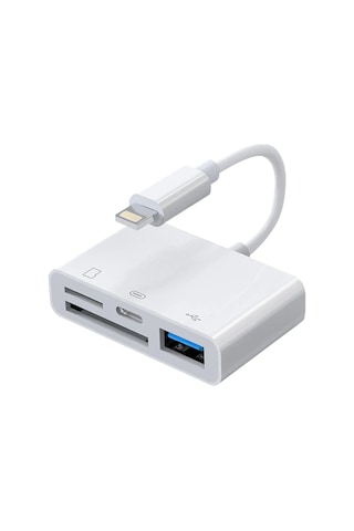 Yaozixa Sansai Lightning Otg Adaptörü - Sd/tf Kart Okuyucu, Usb Bağlantı, İphone Uyumlu/İpad Uyumlu Uyumlu Şarj Desteği, İos Uyumlu13+, Plug&play