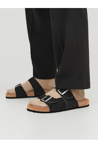 Jack & Jones Jack Jones Erkek Deri Terlik 12231428 Siyah