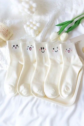 Hitit Socks Kadın 5 Çift Premium Desenli Günlük Kullanım Çok Renkli