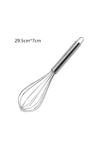 Yasammerkezi No.3 Tarzı Stainless Steel Egg Beater Balloon Wire Whisk Manual Rotating Mixer Egg Cream M Beyaz
