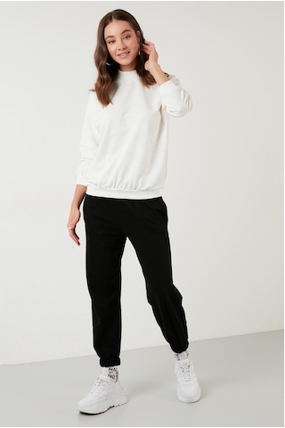 Lela Pamuklu Dik Yaka Basic Örme Bayan Sweat 5863323 Ekru