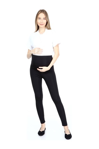 Luvmabelly Myrb8060 Termal İçi Şardonlu Sıcak Tutan Beli Ayarlanabilir Hamile Tayt-siyah