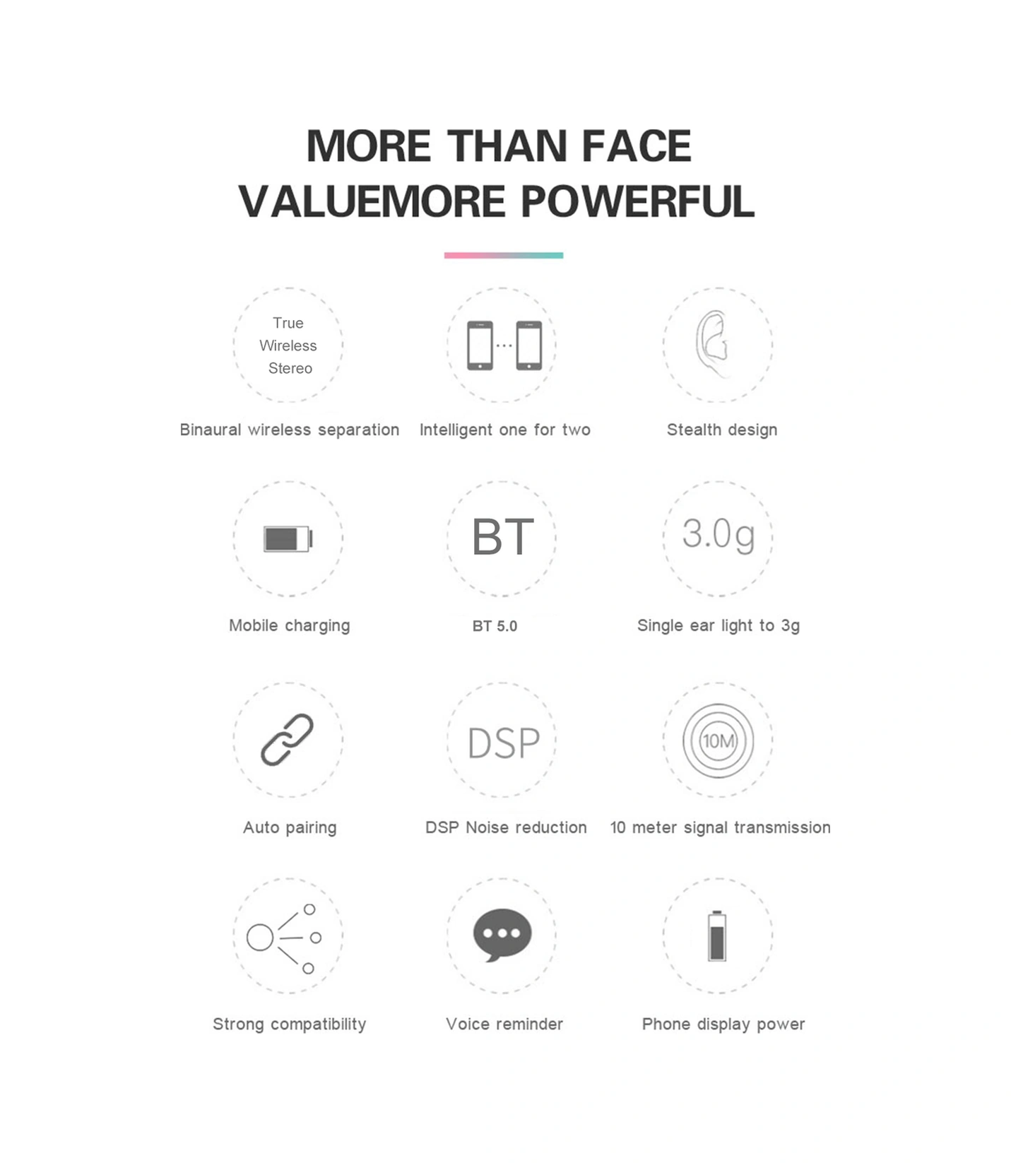 Moveevo Stereo Kulak İçi Spor Kulaklığı - Bt5.0, 280mah Şarj Kutusu, 45mah Pil, Sakura Pembe