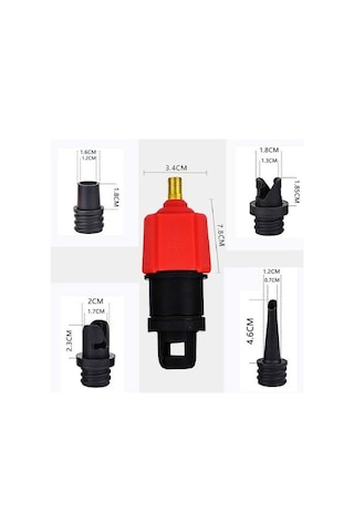 Didadodo Sörf Kürek Kurulu Kauçuk Tekne Şişme Yatak Hava Valfi Adaptörü Araba Hava Pompası Adaptörü Kırmızı, Küçük Boyutlu Adaptör