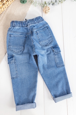 Babymod Kargo Cepli Denim Kumaş Beli Lastikli Erkek Çocuk Kot Pantolon 001